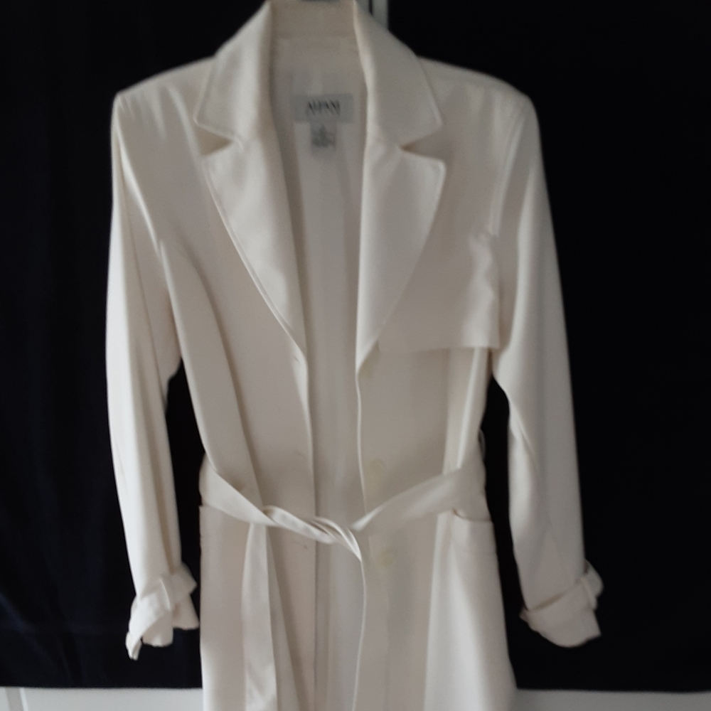 Off-white knee length Raincoat